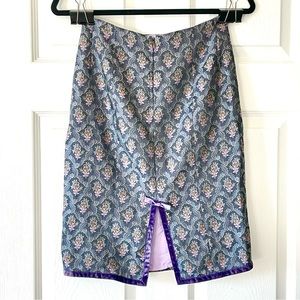 Y2K Anthropologie Nanette Lepore Vintage Botanical Floral Skirt Purple Size 4